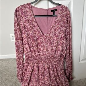 Aqua pink and gold paisley dress